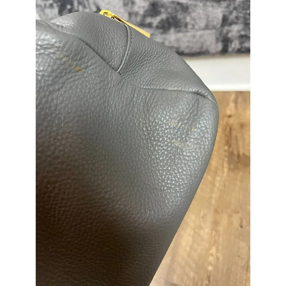 Aimee Kestenberg Leather Snakeskin Print Shoulder Bag Purse Gray 12X15 Gold Tone - Picture 7 of 16